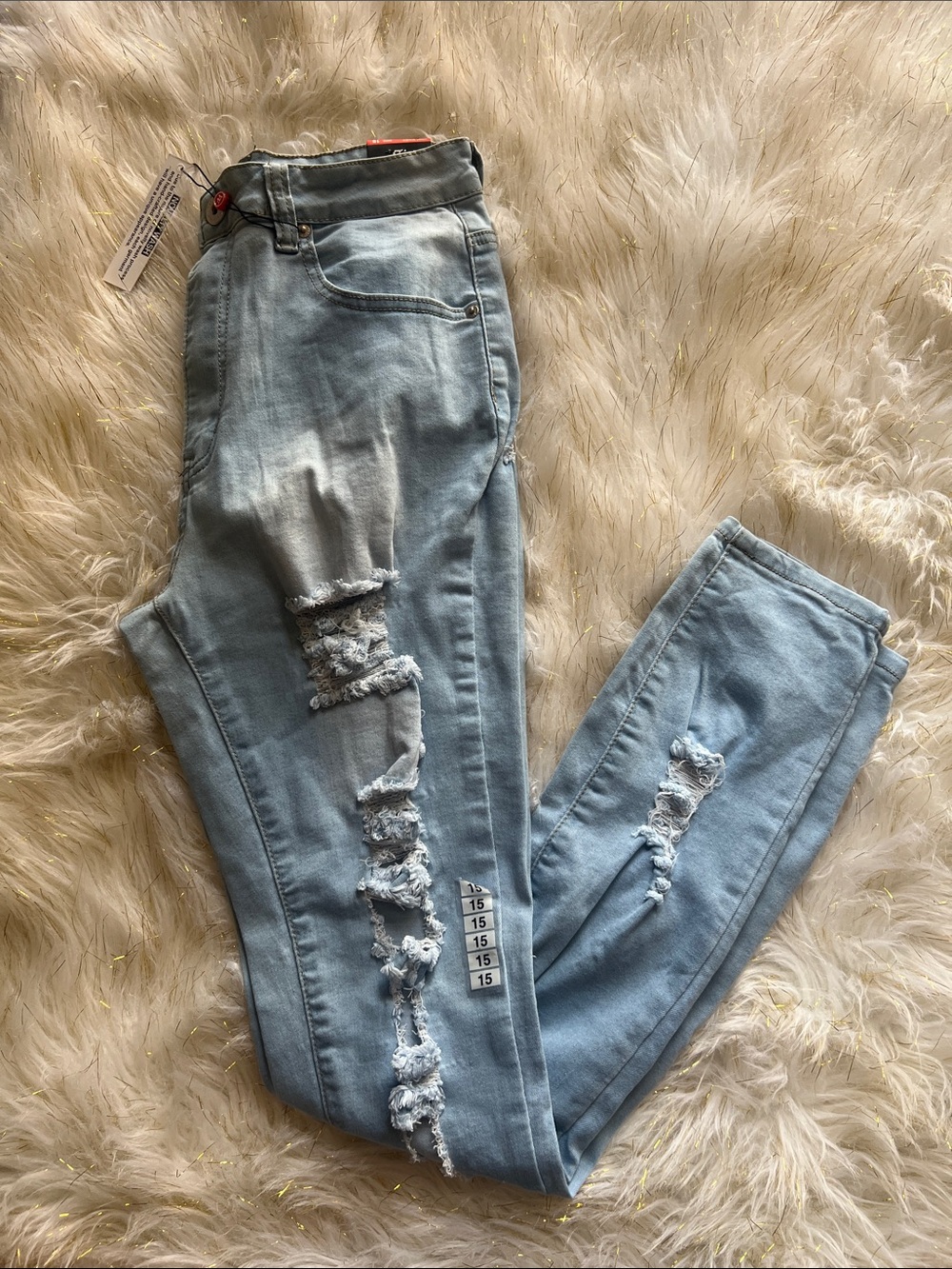 Light Blue Distressed Women's Jeans